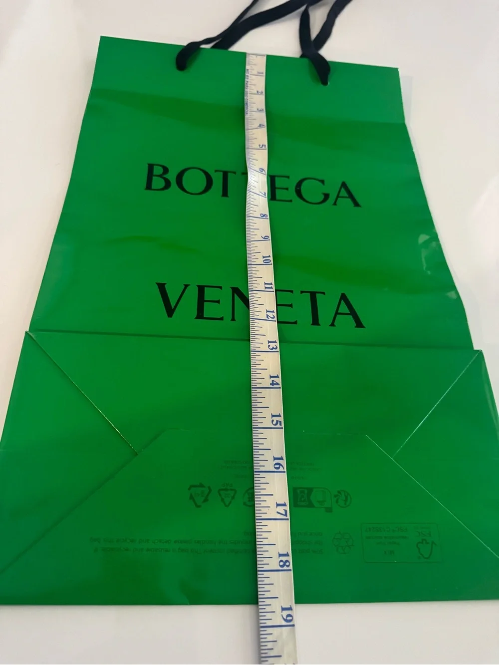 Bottega Veneta Green Logo Tote with Black Handles